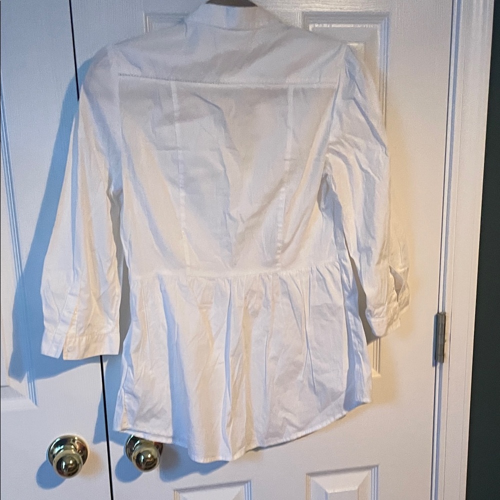 Elegant White Button Down Shirt for Women - Picture 3 of 3
